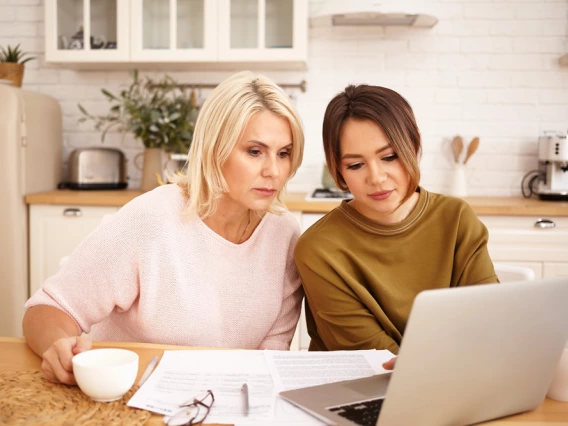 Mom and daughter working it out